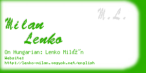 milan lenko business card